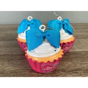 JoJo‎ Siwa Cupcake & Bow Christmas Ornament Set of 3 Multicolor Ornaments